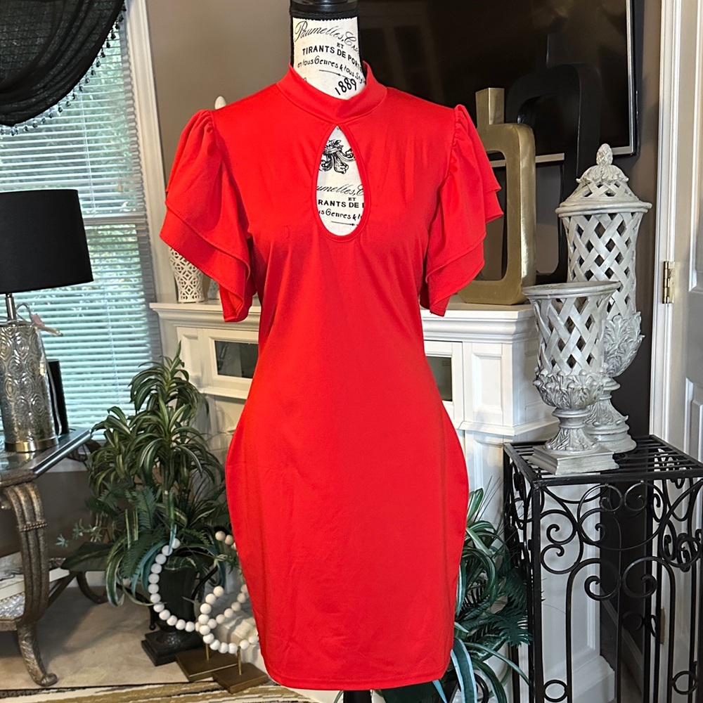 Chic Scarlet Mini Dress